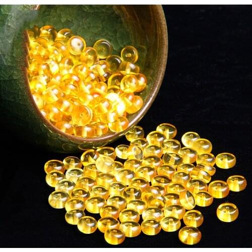 ICNWAY 1 piece Baltic Natural Amber Loose Beads Amber Abacus Gold Perforated Septa Beads DIY Accessories for Necklace Bracelet