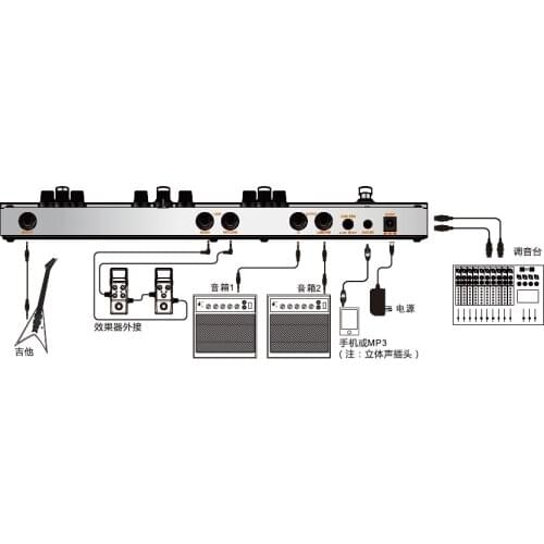 Joyo tone chain is a multi-function combined effector, which integrates distortion, overload, delay, box simulation, tuning tabl