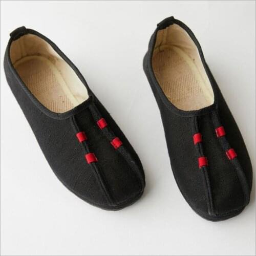 Chinese ancient water ink printing cloth shoes foot care comfortable casual men shoes Oxford sole hemp soft bottom shoes