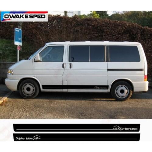 Outdoor Edition Door Side Stripe Sticker Complete Set For Volkswagen Multivan Transporter Caravelle T5 T6 Car Door Decor Decals