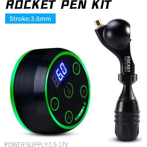 Tattoo Machine Set Professional Rotary Tattoo Machine Rocket D3 With Tattoo Power Supply Aurora-2 Kit