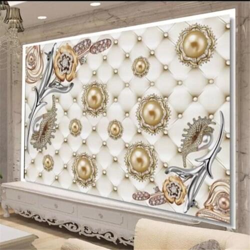 Beibehang Wallpaper mural custom living room bedroom luxury ultra high definition atmosphere jewelry pearl mural background