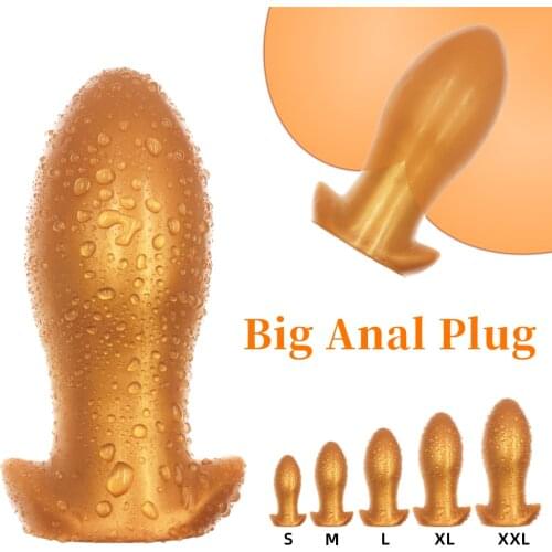 New Multi-size Golden Dinosaur Anal Egg Missile-shaped Anal Plug Male and Female Masturbation Chrysanthemum Anal Plug Dildo