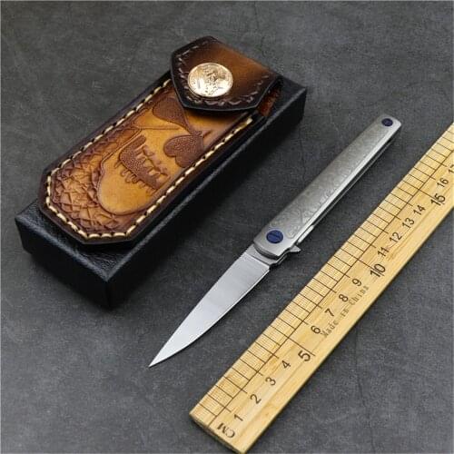 New M390 steel outdoor camping portable folding knife TC4 titanium alloy handle sharp tactical self-defense knife EDC tool