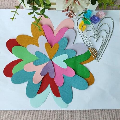 New Three-layer heart Metal cutting Die scrapbook Decoration embossed Photo album Decoration Card making DIY Handicrafts