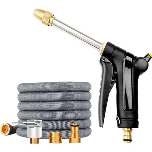 New Water Gun Garden Hose Water Expandable Watering Hose High Pressure Car Wash Hose Metal Spray Gun Garden Magic Hose Pipe