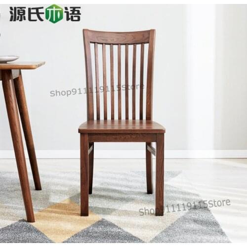 All Solid Wood Dining Chair Nordic Oak Home Chair Modern Simple Leisure Desk Chair Environmental Protection Furniture