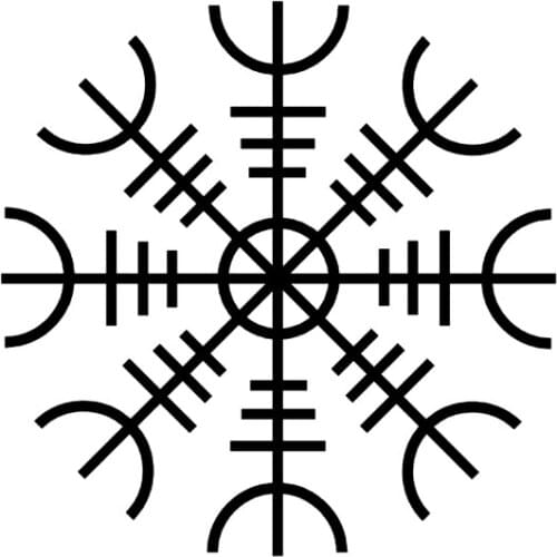 Personalized Awe Helmet Rune Car Sticker Pvc Interesting Auto Accessories Reflective Waterproof Fashion Decal, 14cm*14cm