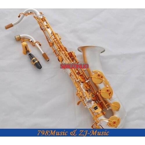 Professional Satin Silver Plated C Melody Sax Saxophone Abalone Key 2 Neck New
