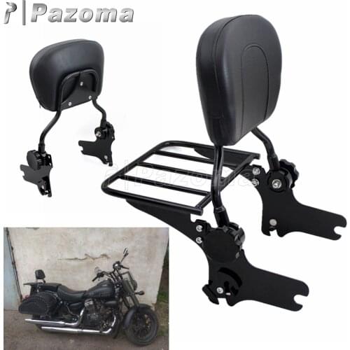 Adjustable Motorcycle Detachable Rear Passenger Backrest Sissy Bar Luggage Rack for Harley Touring Road King FLHX FLTR FLHR FLHT