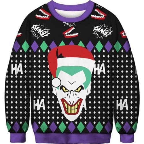 3D Christmas Jumper Snowman Deer New Stanta Claus XMASPatterned Sweater Ugly Christmas Sweaters Tops Funny Men Women Pullovers