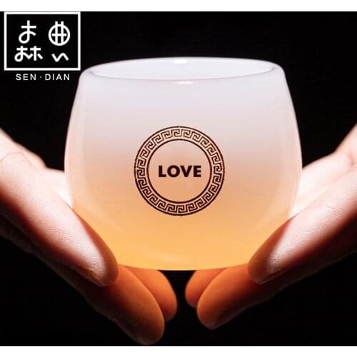 SENDIAN Japanese Style Lettering Crystal Cup Handmade Personal Custom Crystal Tea Cup 2021 New Office Home Kitchen Accessories