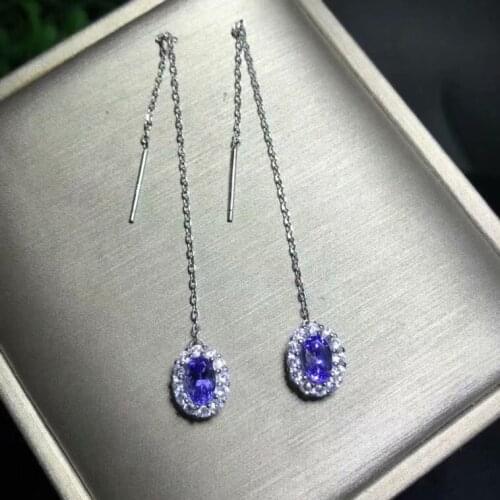 925 sterling silver inlaid Tianrantansangshi ear nail ear pendant fashion style anti-oxidation is not allergic to a hundred styl