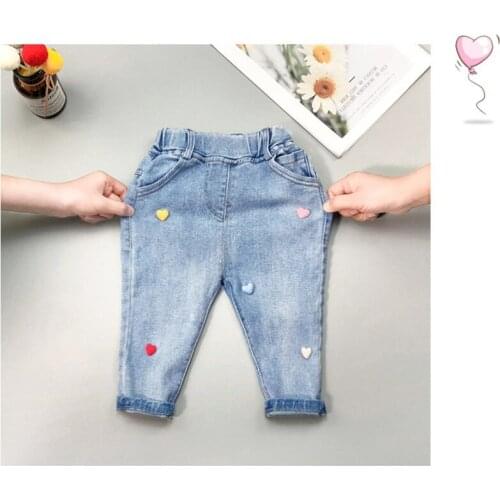 New Baby Pants For Spring 2021 Clothing For Girls Casual Fashion Mid-rise Jeans Boys Clothes Childrens Clothing