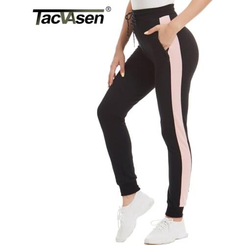 TACVASEN Fashion Colorful Sports Pants For Womens Sweatpants Jogger Running Pants Long Trousers Girls Casual Gym Training Pants