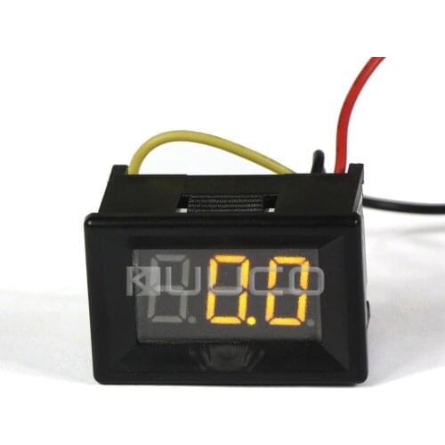 LED Display Volmeter, DC 0~100V Yellow Voltage Meter DC12V 24V Digital Voltmeter for Car/ Motorcycle/ Battery/ E-bike etc