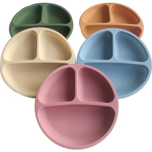 New Product Dinner Plate Silicone Multi-Color Partitioned Childrens Dinner Plate Table Tool, Shatter-resistant Dinner Plate