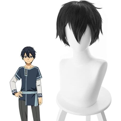 The Third Season of Sword Art Online Kirito Kutani Kazuto Black Flipped Cos Anime Wig Cosplay Game Perform Molding Short Wig