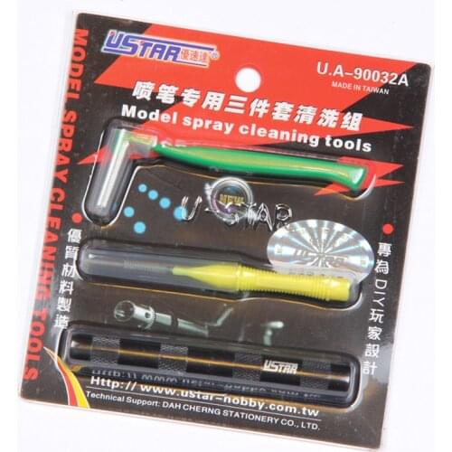 U-STAR UA-90032A 3pcs/set Airbrush Cleaning Tool Essential Tools for Airbrush Deep & Fully Cleaning