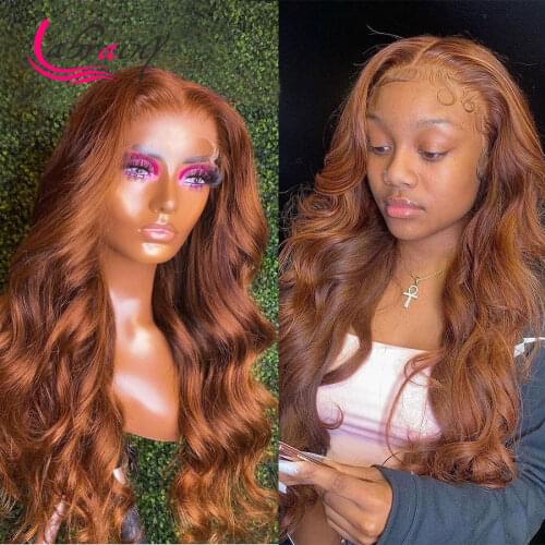 Highlight Ginger Body Wave HD Transparent Lace Front Wig Honey Blonde 13X6 Human Hair Lace Frontal Wigs Glueless PrePlucked Wigs