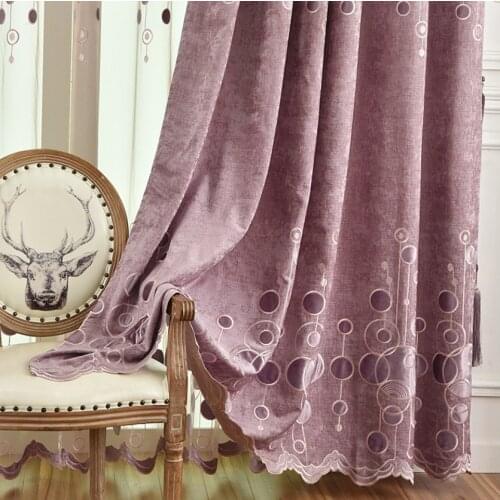 European-style High-precision Jacquard Chenille Embroidery Custom Curtains For Living Room And Bedroom