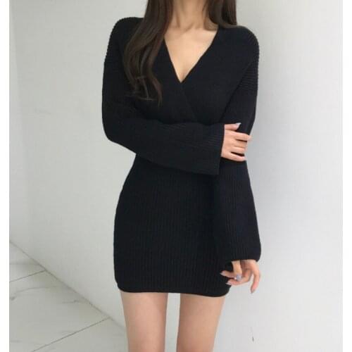 2021 Winter WomenS Dress Bodycon Sweater Women Dress Long Sleeve Knitted Dresses Maxi Vintage Oversize Dresses Knitting Fall