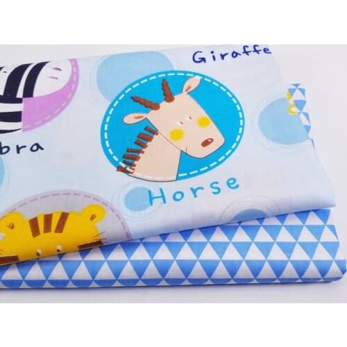 100% Annimal Prints Cotton Twill Fabric,Patchwork Cloth,DIY Sewing Quilting Fat Quarters Material For Baby&Child&Dolls