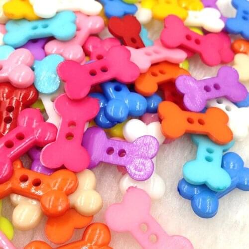 100pcs Mix Dog bones kids Plastic Buttons Sewing Craft 2 Holes PH111