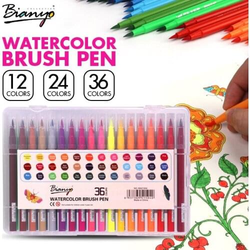12/24/36 Colors Painting Soft Brush Pen Set Washable Watercolor Markers Pen For Coloring Books Manga Comic Calligraphy