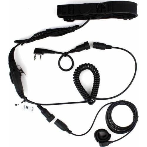 2 Pin PTT VOX Throat MIC for KENWOOD WOUXUN HYT TYT BAOFENG UV5R 888S Radio