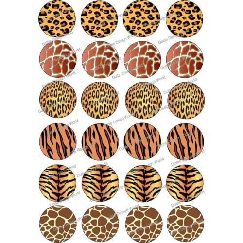 24 Brown Animal Skin Edible Cake Topper Wafer Rice Paper Cake Cookie Cupcake Toppers Birthday Wedding Cake Decoration Supplier