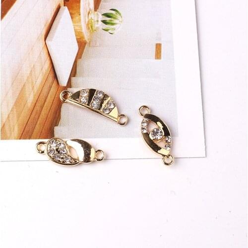 5pcs/lot Alloy Diamond Love Heart Pendants Buttons Ornaments Jewelry Earrings Bracelet Necklace Brooch DIY Jewelry Accessories