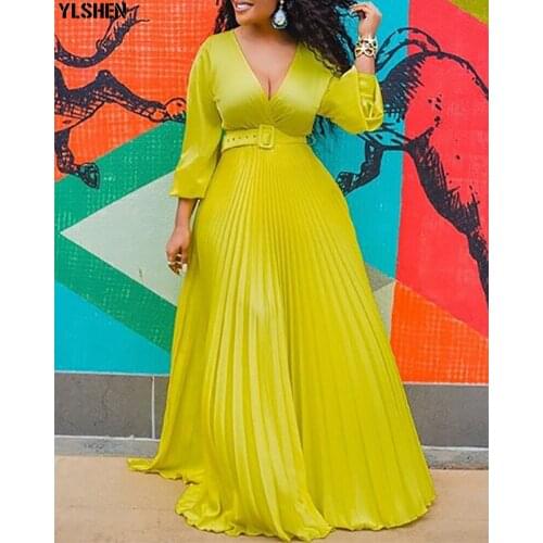 African Long Dresses for Women Dashiki Party Pleated African Clothes Christmas Maxi Dress Plus Size Clothing Vintage Robe Africa