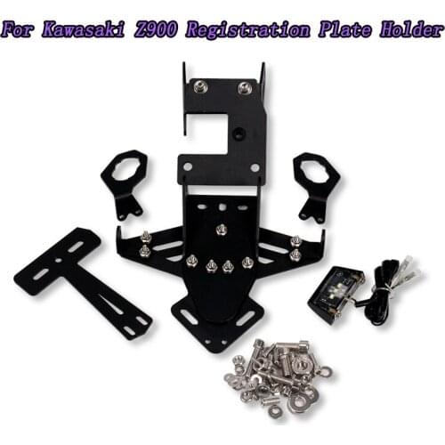 Motorcycle Accessories CNC Aluminum Alloy Registration License Number Plate Holder Mount Bracket For Kawasaki Z900 2017