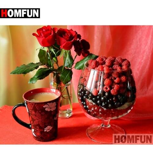 HOMFUN Full Square/Round Drill 5D DIY Diamond Painting "Flower cup landscape" Embroidery Cross Stitch 3D Home Decor Gift A11582