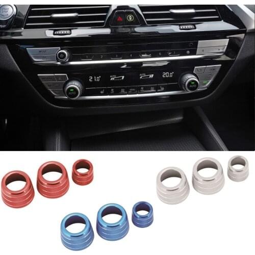 Aluminum Car Volume Air Conditioning Knobs Audio Control Button Knob ring cover trim For BMW X3 G01 X4 G02 5 series G30 6gt GT6
