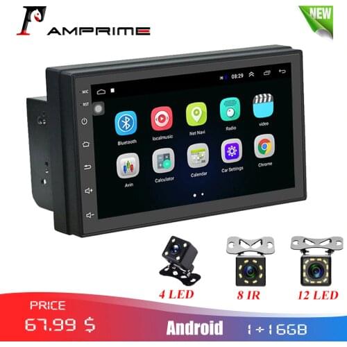 AMPrime 2din Car Radio Android 7" MP5 Multimedia Player Mirror link 2 Din Touch screen GPS Bluetooth FM WIFI auto audio player