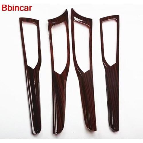 Bbincar ABS Carbon Fiber Wood Color Car Inner Door Side Handle Bowl Trim Cover Interior Decoration For Ford Mondeo 2013 to 2017