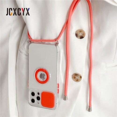 Lanyard strap Ring Holder Camera Protection Case For iPhone 11 12 Pro Max MiNi X XS XR 7 8 plus SE 2020 Transparent Soft Cover