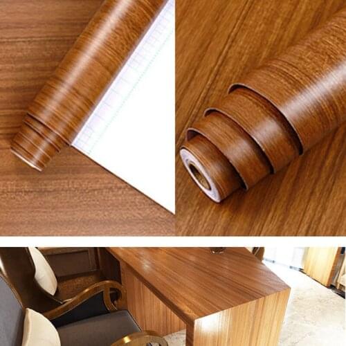 40cm 61cm Walnut Wood Wallpaper Wood Grain Shlef Liner Self Adhesive Film Decorative Wall Covering Shelf Drawer Liner Cabinet