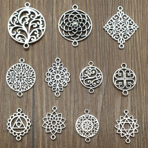 Designer Charms Flower Connection Charms Pendants For Bracelet Findings Jewelry Accessories