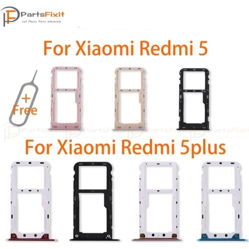 For Redmi 5 5plus SIM Card Tray Micro SD Card Slot Redmi 5plus SIM Slot Holder Slot Tray Container Adapter Replacement