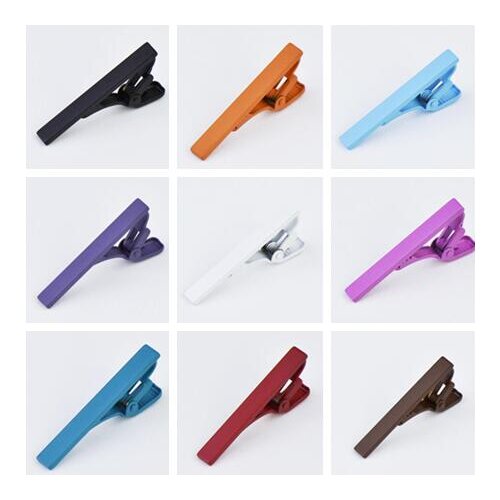 200pcs/lot Classic Colorful 4cm Tie Clip Pin Skinny Glossy Tie Bar Clasp Slim Tie Clip Wedding Party Gift Men Jewelry Accessory