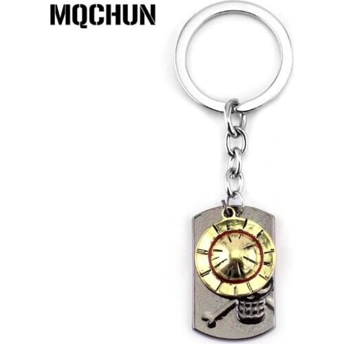 Japanese Anime Fashion Key Chain One Piece Luffy Straw Hat Skull Double Pendants Keychain Metal keyring for Boy Girl Gift-50