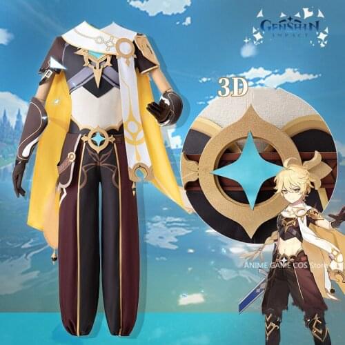 Traveler Aether Anime Genshin Impact Cos Clothing Cos Clothes Full Set Animation Cosplay Costume Men Suit Male Halloween Outfit