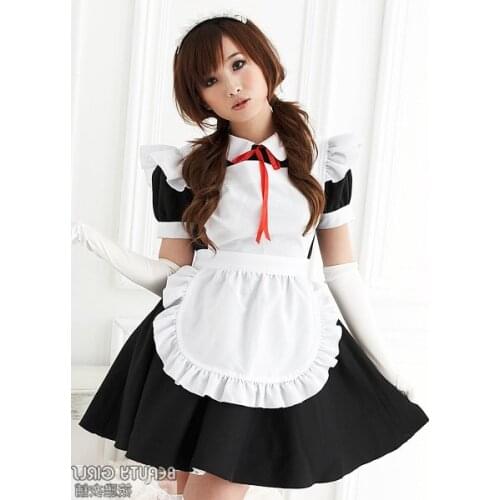 Black and white maid outfit cosplay costume Lolita maid costume COS anime dress