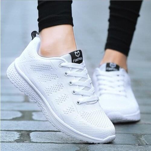 New Sneakers Vrouwen Schoenen Flats Casual Dames Schoenen Vrouw Lace-Up Mesh Licht Ademend Vrouwelijke
