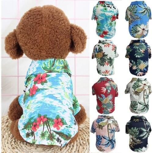 Pet Clothing Floral T-Shirt Hawaiian Dog Shirts Clothes Summer Beach Clothes Vest For Small Large Cat Dog Chihuahua