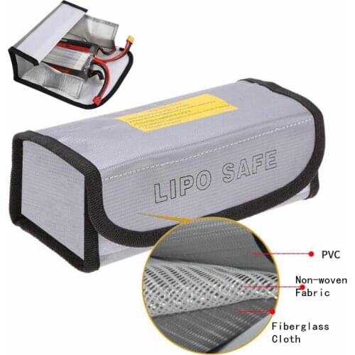 Fire Retardant LiPo Battery Bag LiPo Safe Guard Charging Box Bag Fireproof Explosionproof for Battery Protection 18.5X7.5X6cm