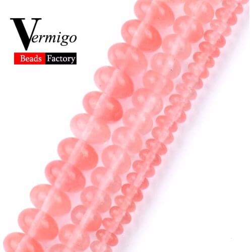 Wholesale Watermelon Red Rondelle Crystal Beads Natural Stone Accessories Beads For Jewelry Making 2x4x6x8mm Diy Bracelet